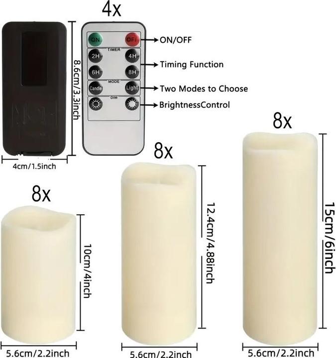 Produktbild Cbx 24 Stück Flammenlose LED Kerzen mit Fernbedienung und Timer Funktion (24 x)