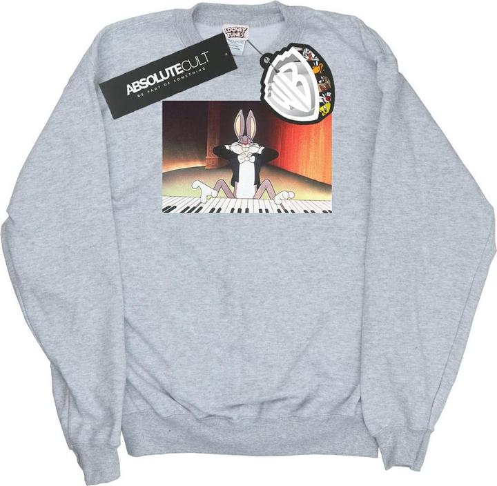 Actual product image Looney Tunes Mens Bugs Bunny Playing Piano Sweatshirt (S)