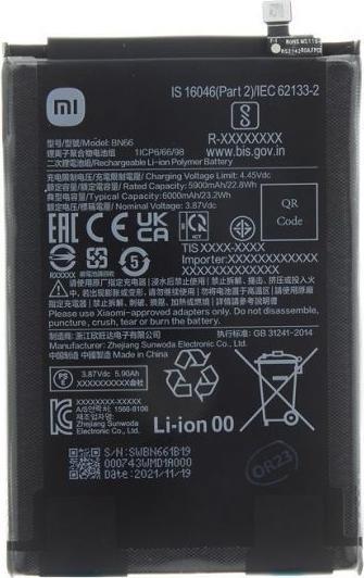 Productafbeelding Xiaomi BN66 Originele batterij 6000 mAh (Service Pack)