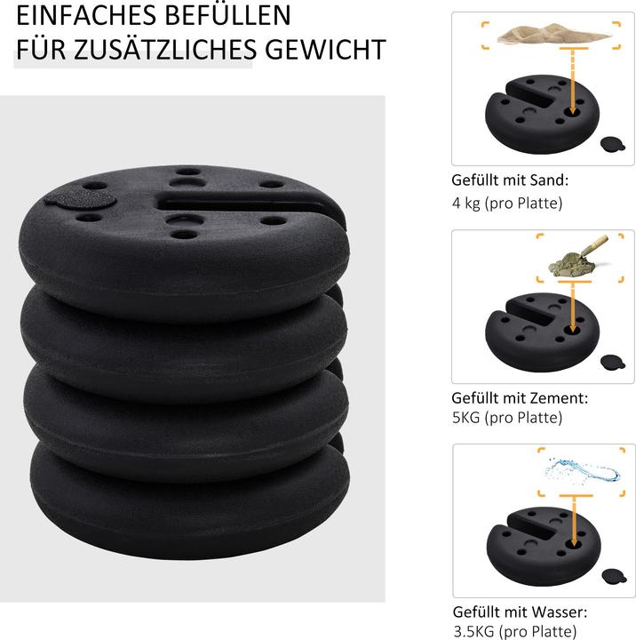 Image du produit Outsunny Poids pour pavillon (25 cm, 25 cm)
