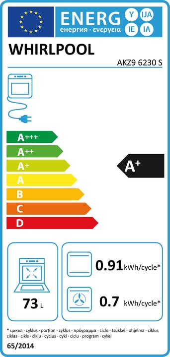 Energy Label Whirlpool AKZ96230S