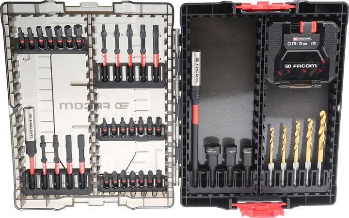 Image du produit Facom Jeu d'embouts hexagonaux, Phillips, Pozidriv, Torx résistant aux chocs, 50 pièces, longueur 25 mm (25mm)