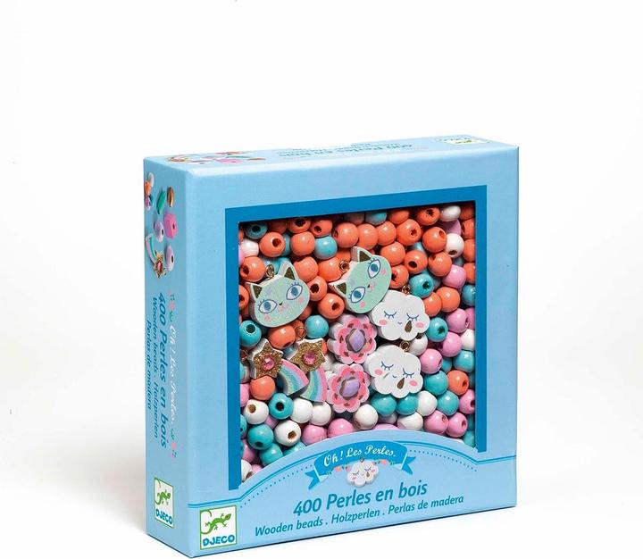 Actual product image Djeco Wooden beads rainbow