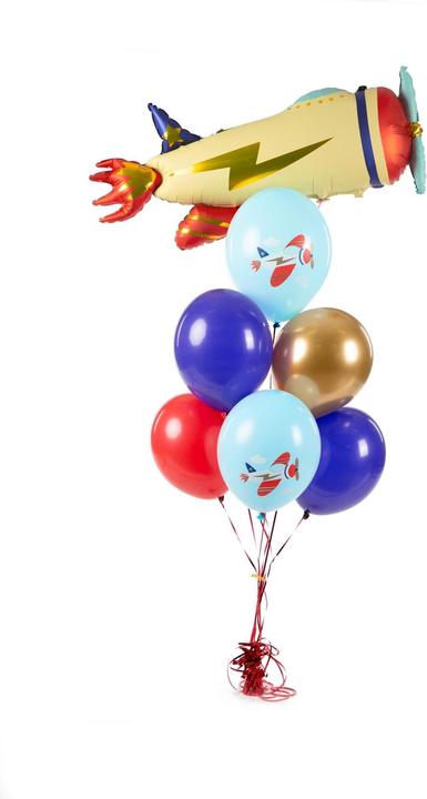 Produktbild Partydeco Luftballon Flugzeug Mehrfarbig, Ø 30 cm, 6 Stück