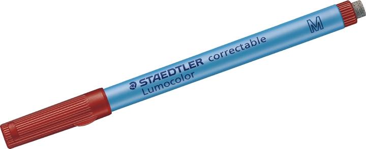 Actual product image Staedtler Lumocolor correctable 305 Dry-wipe universal pen, single product, red, M (Red, 1 mm, 1 x)