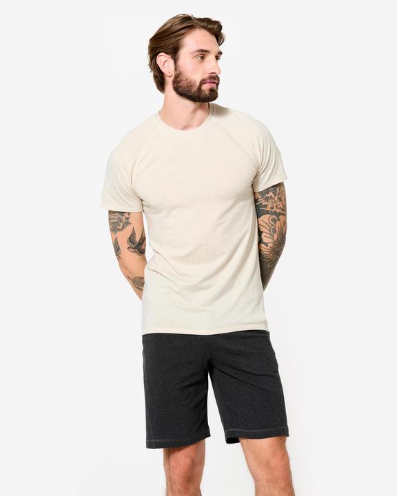 Produktbild Kimjaly Yoga T-Shirt Herren weich - leinenbeige (S)