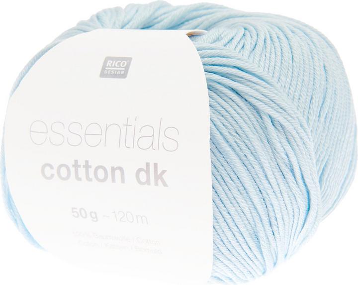 Actual product image Rico Essentials Cotton DK, hellblau, 50 g, 120 m, 100 % CO (120 m)