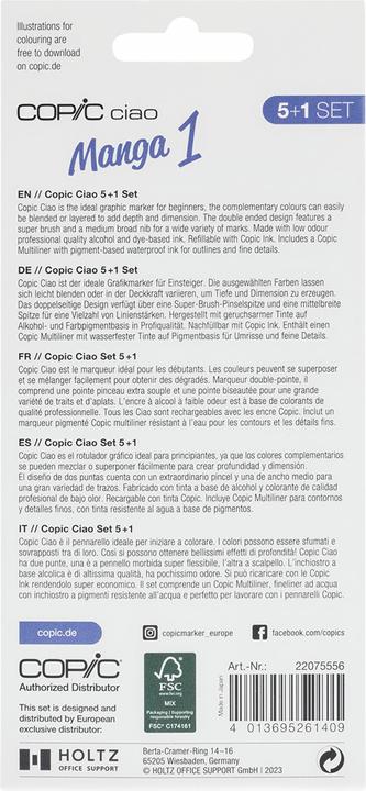 Image du produit Copic Ciao Manga 1 (Multicolore, 3 mm, 6 x)