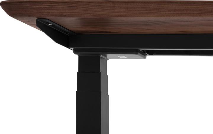 Actual product image Oakywood Standing Desk wooden table with height adjustment - solid wood - Walnut / 140x70 / Black -