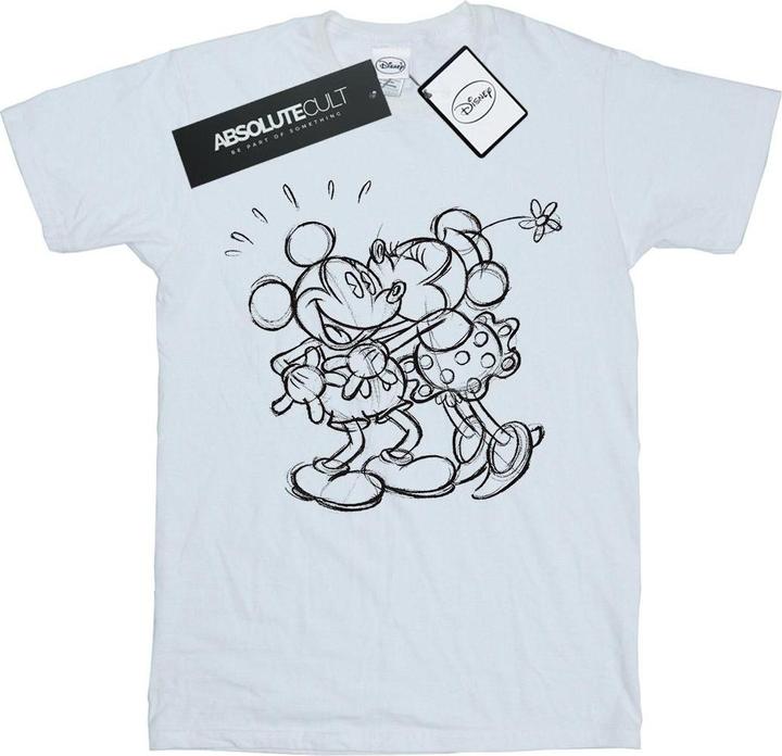 Immagine prodotto Disney Mickey And Minnie Mouse Kiss Sketch Maglietta Uomo (L)