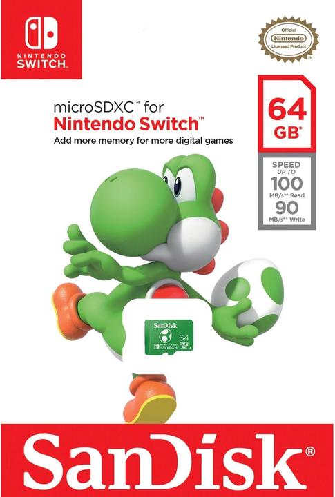 Actual product image SanDisk Nintendo Switch Card (64 GB, microSDXC, U3, UHS-I)