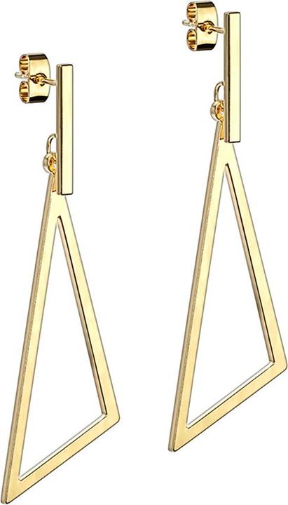 Produktbild Star Piercing Ohrstecker vergoldet Balken Anhänger langes Dreieck (ohne Messing, Chirurgenstahl 316L)
