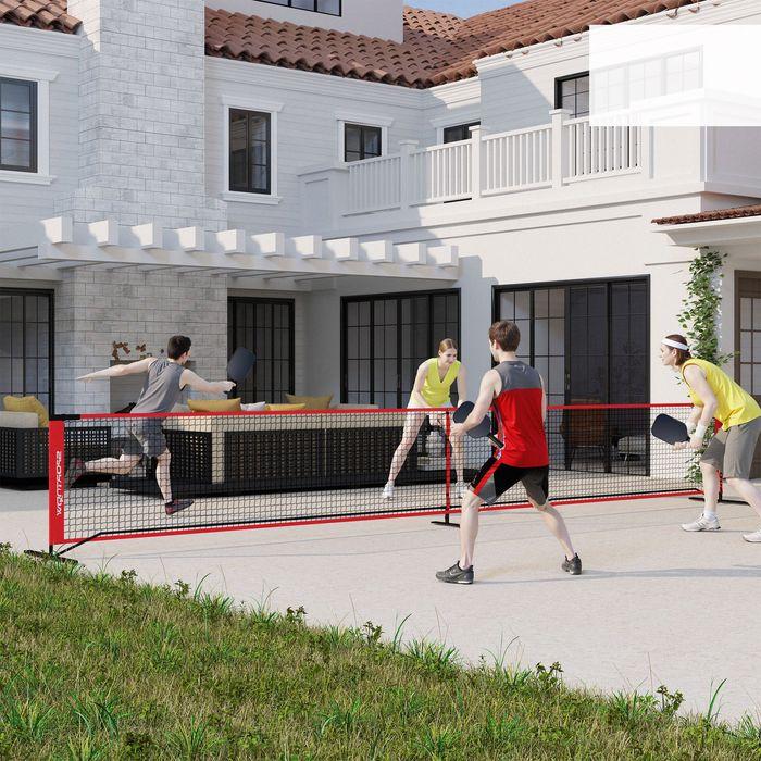 Immagine prodotto Swisshandel24 Pickleball-Netz tragbares Set 6,7 m Pickleball-System mit Ballsammler, Bälle