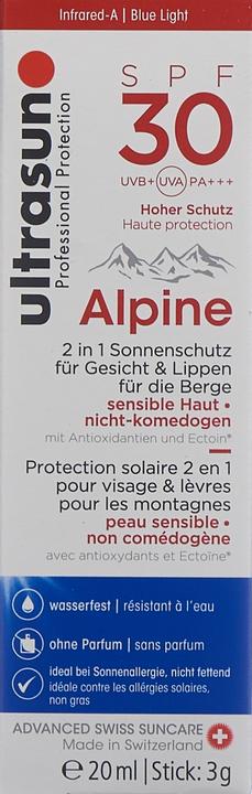 Immagine prodotto Ultrasun Alpino SPF 30 (Stick solare, Crema solare viso, SPF 30, 20 ml, 40 g)