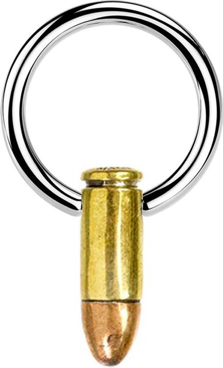 Star Piercing Closure Ring silber Patrone vergoldet (Kupfer, Chirurgenstahl 316L, Messing)