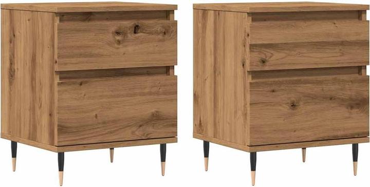 Productafbeelding VidaXL Nachtkastje Nachtkastje Commode Nachtkastje 2 st. Artisanaal eiken (40 x 35 x 50 cm)