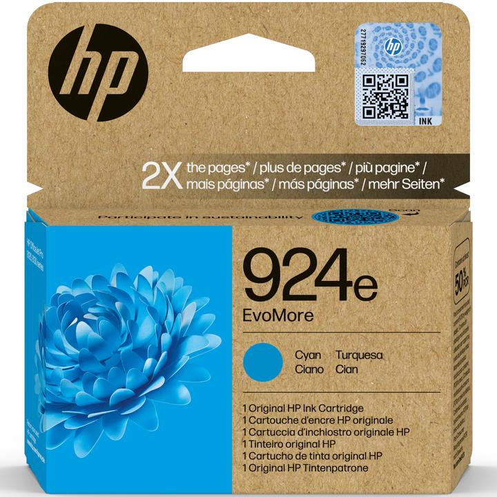 Actual product image HP 4K0U7NE#CE1 924e EvoMore OJ PRO ink cyan 800pages
