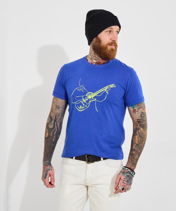 Actual product image Joe Browns Guitar Sketch Graphic Acid Wash Short Sleeve T-Shirt (XL)