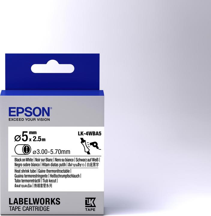 Actual product image Epson Label Cassette Lk-4wba5 (1.20 cm, Black)