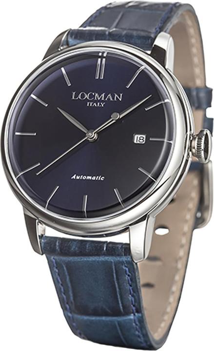 Produktbild Locman Italy Herrenuhr 1960 Automatik blau Ref. 0255 (Uhr mit Schmuckstein, 42 mm)