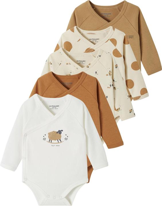 Vertbaudet 5er-Pack Baby Wickelbodys aus Bio-Baumwolle Oeko-Tex
