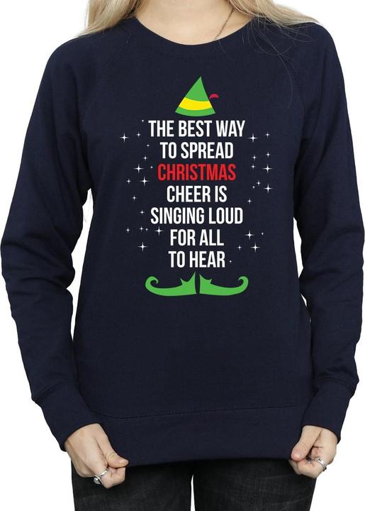 Actual product image Elf Womens/Ladies Christmas Cheer Text Sweatshirt (S)