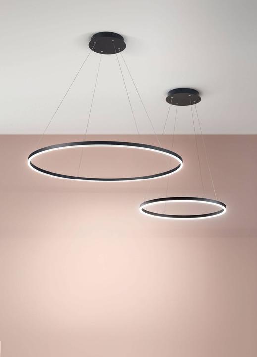 Fabas Luce Lampada a sospensione LED Giotto Ø1000mm 60W bianco caldo nero dimmerabile (1000 lm)