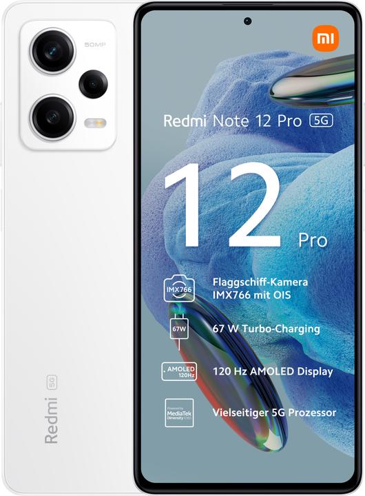 Image du produit Xiaomi Redmi Note 12 Pro 5G (8GB) (128 Go, Blanc polaire, 6.67", Double SIM, 50 Mpx, 5G)