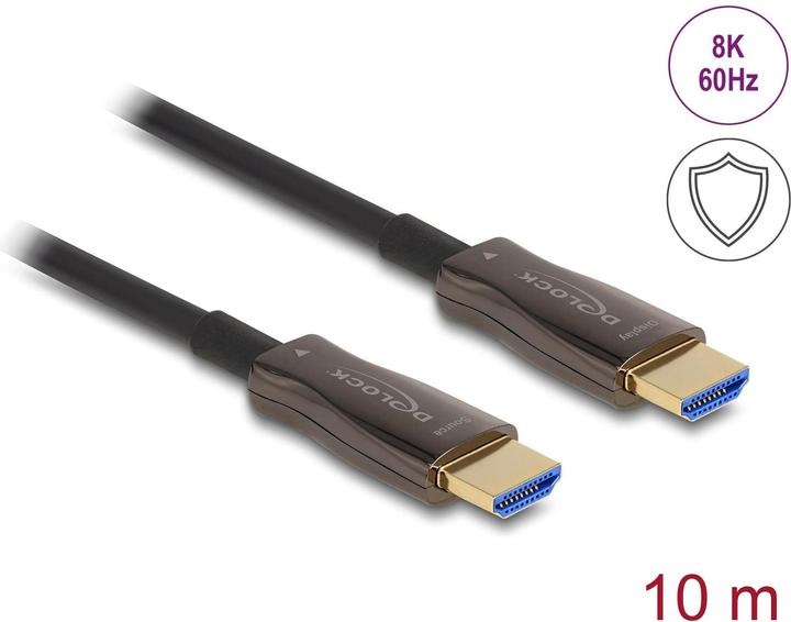 Delock Active Optical HDMI Cable with Metal Armour 8K 60 Hz 10 m (10 m, HDMI)