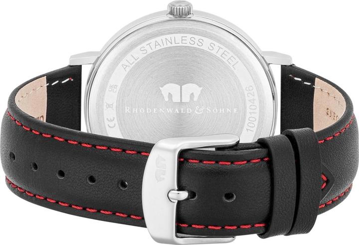 Produktbild Quarzuhr Arakon II Echtleder Silber - 34074 (Analoguhr, 42 mm)
