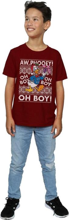 Actual product image Disney Boys Donald Duck Christmas Fair Isle T-Shirt (128)