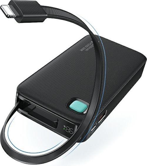 Actual product image Usams Powerbank ze zwijanym kablem Retractable Lightning 10000 mAh PD 20W Fast Charge XY Series czar