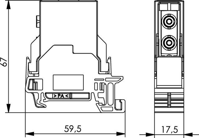 Produktbild Telegärtner STX Mounting Rail Outlet - DIN-Ausgang für Schienenmontage (Montage-Kit)