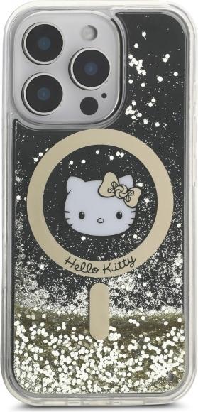 Produktbild Hello Kitty HKHMP16LLGDIK iPhone 16 Pro 6.3" czarny złoty/black gold hardcase Liquid Glitter Fever (Apple iPhone 16 Pro)