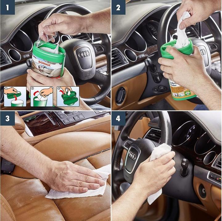 Actual product image Sonax Leather care wipes