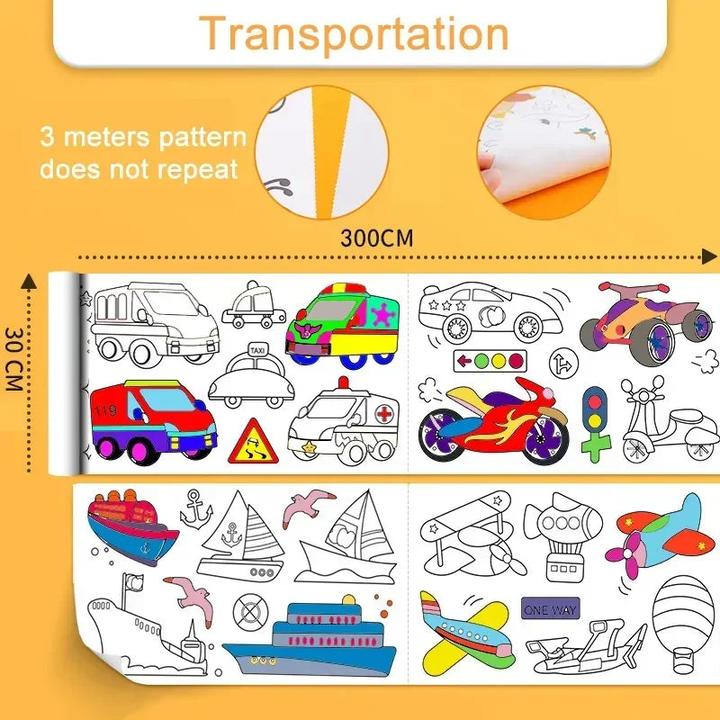 Produktbild Activity Board Kinder Zeichnung Rolle klebrige Farbe Füllung Papier Graffiti Scroll Färbung Papierrolle für Kinder