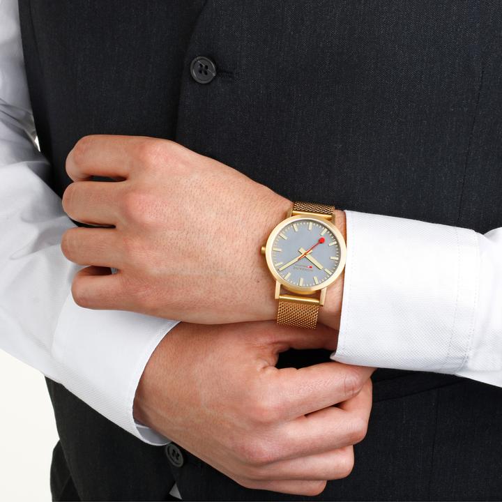 Actual product image Mondaine Classic - Inspired by nature - IP Gold (Analogue wristwatch, 40 mm)