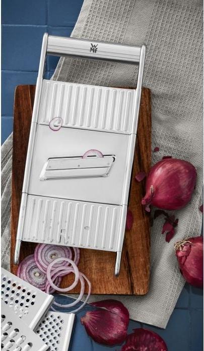 Produktbild WMF Gemüsereibe Küchenreibe 12x18cm 4 Aufsätze Hobeln Raspeln Reiben Schneiden Gourmet