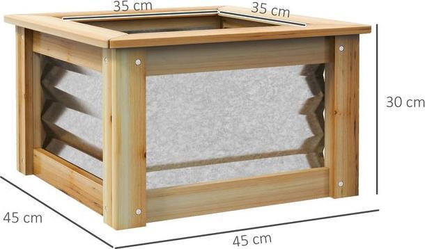 Actual product image Swisshandel24 Metal raised bed, flower box planter box with wooden frame, vegetable bed, herb bed for garden, B