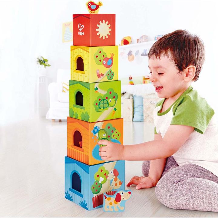 Actual product image Hape Pepe & Friends stacking tower
