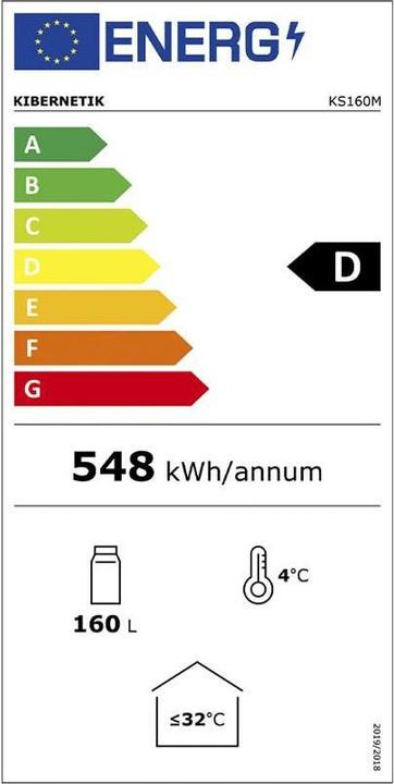 Energie-Label Kibernetik Gastrokühlschrank KS160M (160 l)