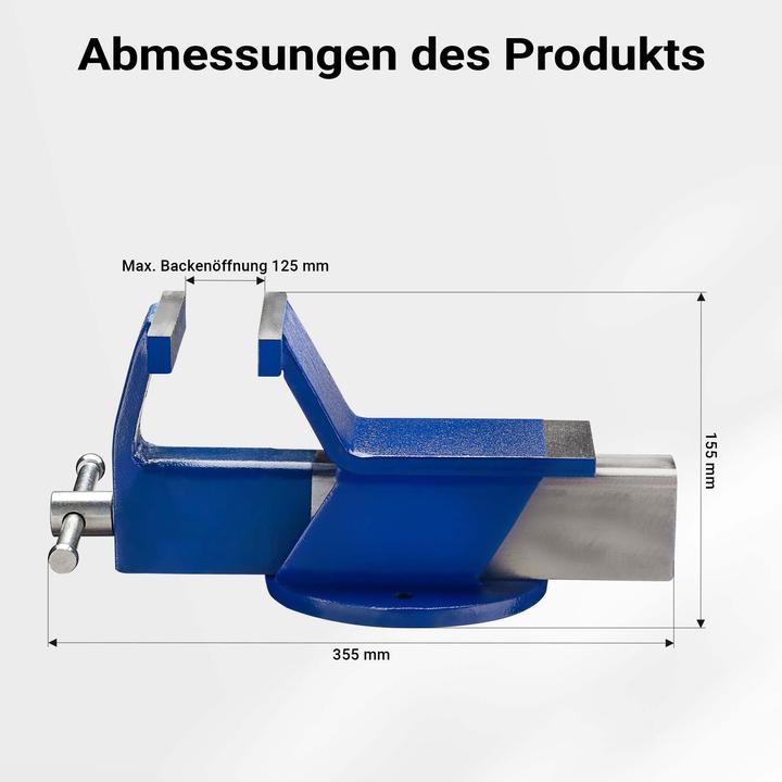 Produktbild Wiltec Schraubstock 125mm Klemmbacken Parallelschraubstock Tischschraubstock (125 mm)