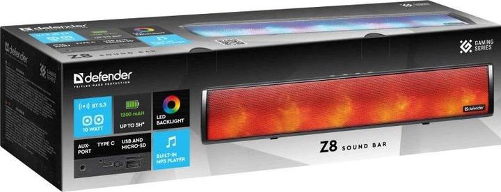 Produktbild Defender Z8 Soundbar Lautsprecher 10W USB BLUETOOTH LED RGB Hintergrundbeleuchtung (10 W)