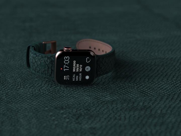 Produktbild Njord Jord Watch Strap For (44 mm, 45 mm, Veganes Leder, Lachsleder, Edelstahlverschluss, Apple Watch)
