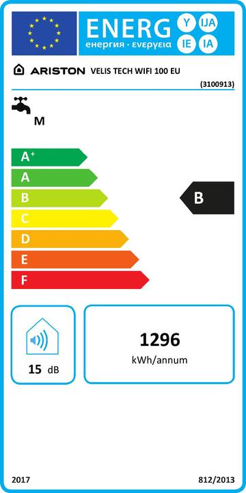 Energie-Label Ariston Velis Tech WiFi 100