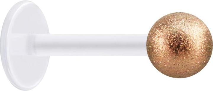 Immagine prodotto Star Piercing Micro Labret trasparente con pallina in oro rosa specchiato (Acciaio chirurgico 316L, senza ottone, Bioflex)