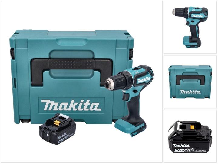 Produktbild Makita DDF 485 F1J Akku Bohrschrauber 18 V 50 Nm Brushless + 1x Akku 3,0 Ah + Makpac - ohne Ladegerä (Akkubetrieb)