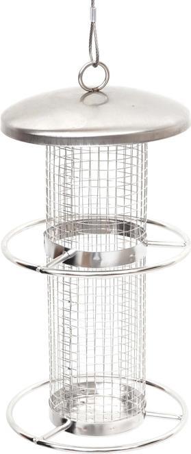 Immagine prodotto Mendler Mangiatoia per uccelli HWC-G90, mangiatoia per uccelli, acciaio inox 27 cm