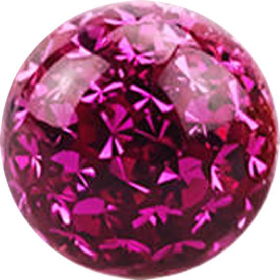 Star Piercing Kristall Kugel fuchsia Epoxy Schutzschicht (ohne Messing, Chirurgenstahl 316L)