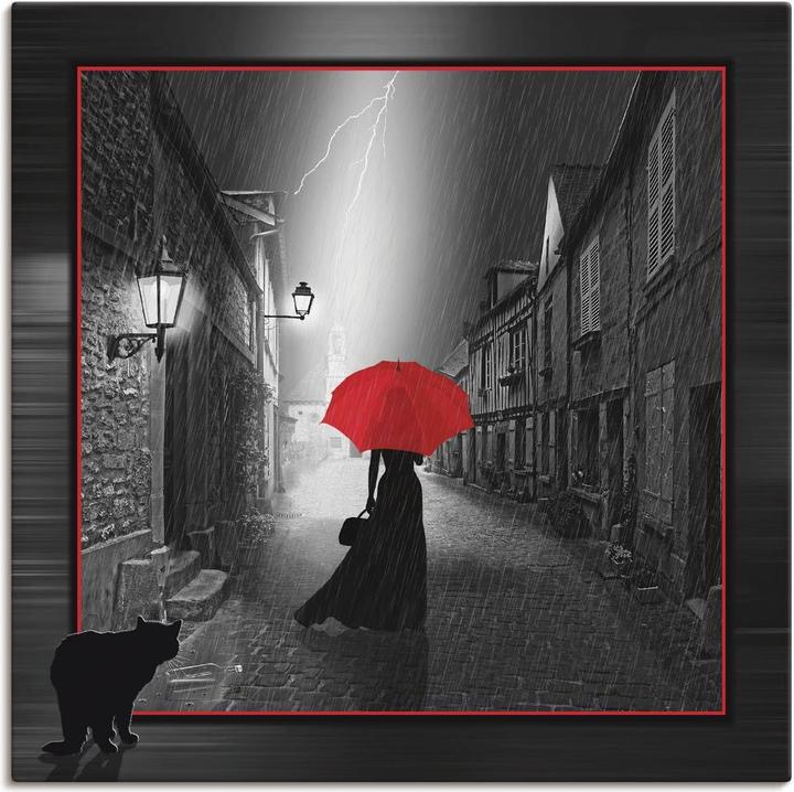 Immagine prodotto Artland La donna con l'ombrello rosso 2 T6FK (100 x 100 cm)